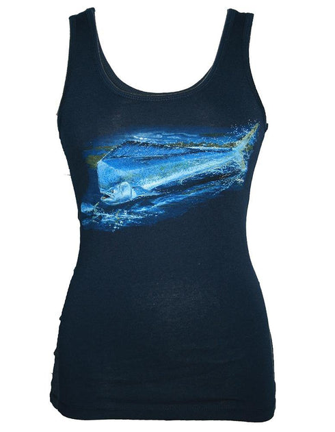 Women's Blue Mahi Navy Tank Top - KnottyTails